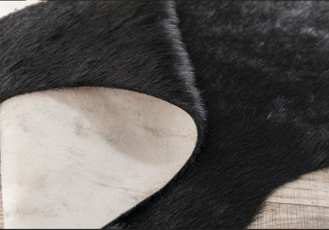 Feblilac Irregular Cow Style Artificial Furs Area Rug