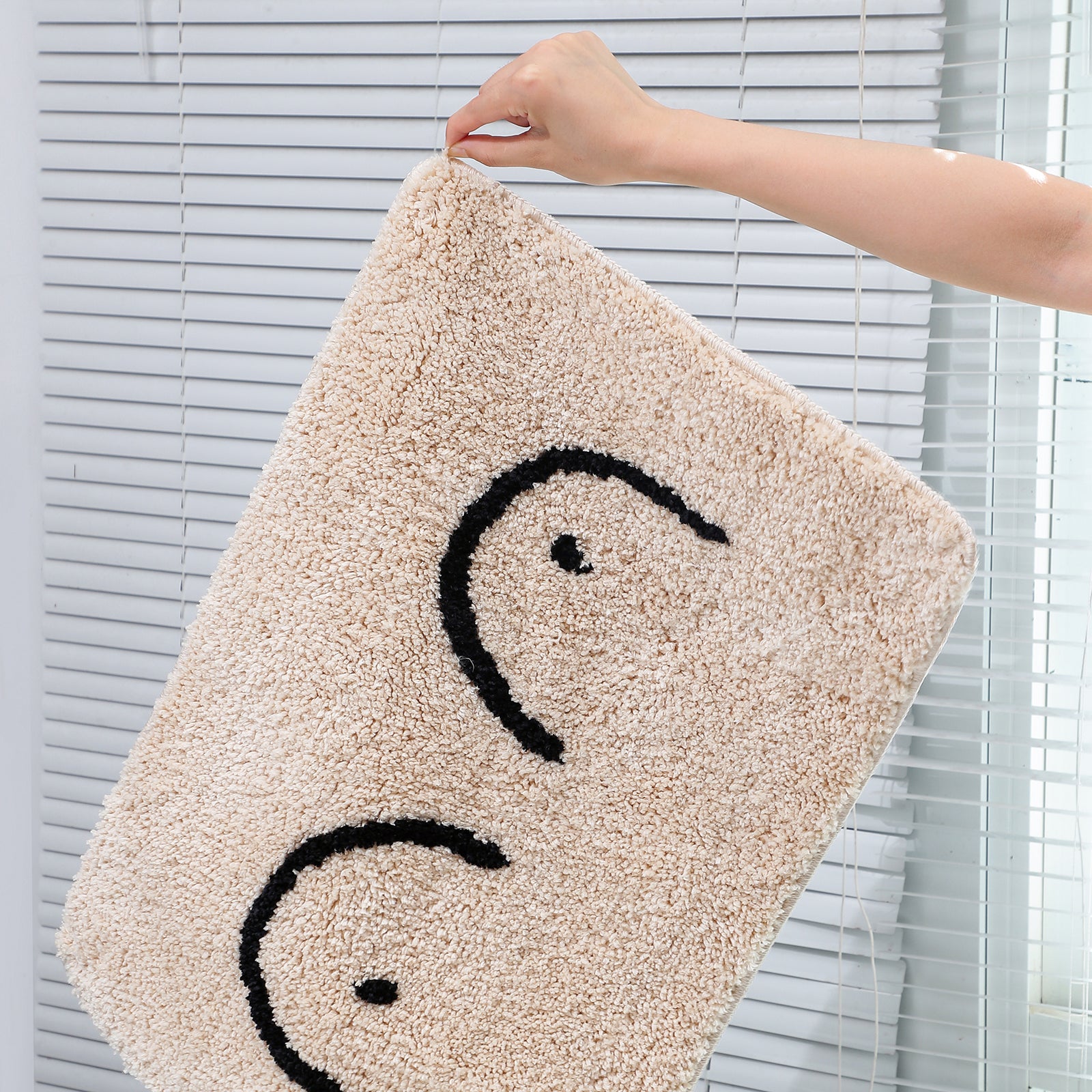 Feblilac Cute Naked Boobs Bath Mat, Fun Beige Mat for Bathroom