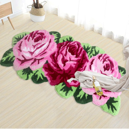 Feblilac Pink Rose Tufted Bathmat