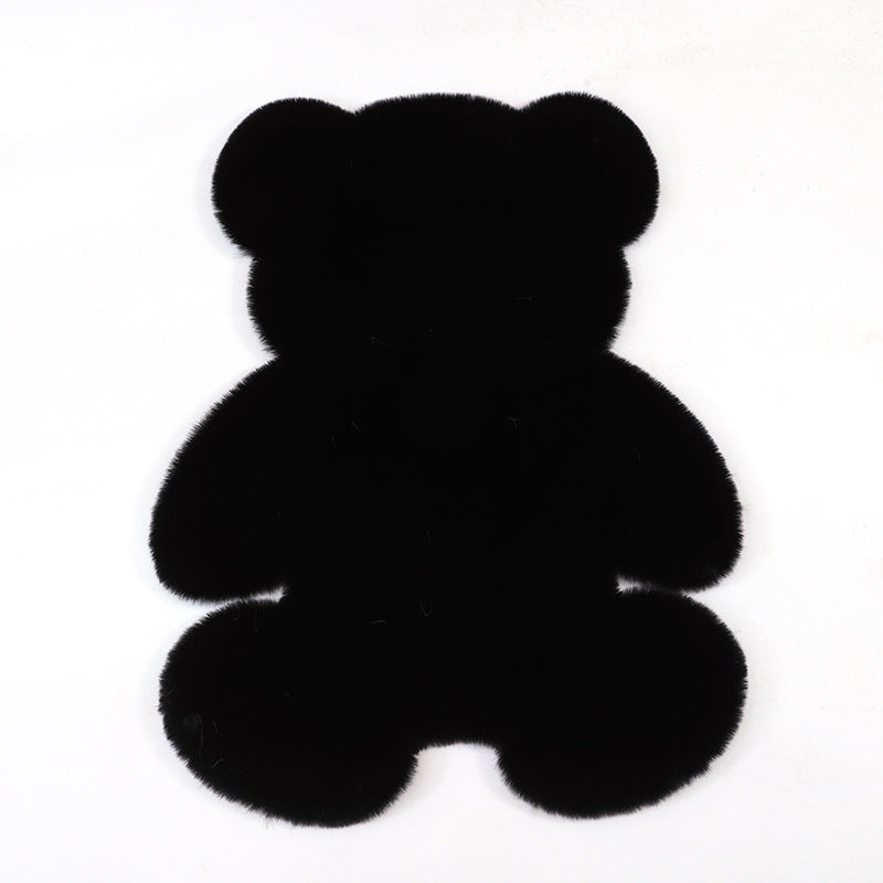 Feblilac Multiple Color Solid Bear Faux Rabbit Fur Rug Mat - view 4