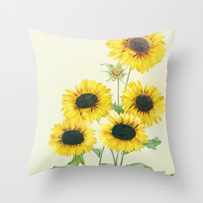 Feblilac Square Poly Yellow Sunflower Throw Pillow Covers Cushion covers