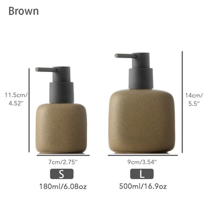 Ceramic Soap Dispenser, Liquid Bathroom Bottle, Simple Design, Refillable Reusable Lotion Pump for Bathroom Kitchen