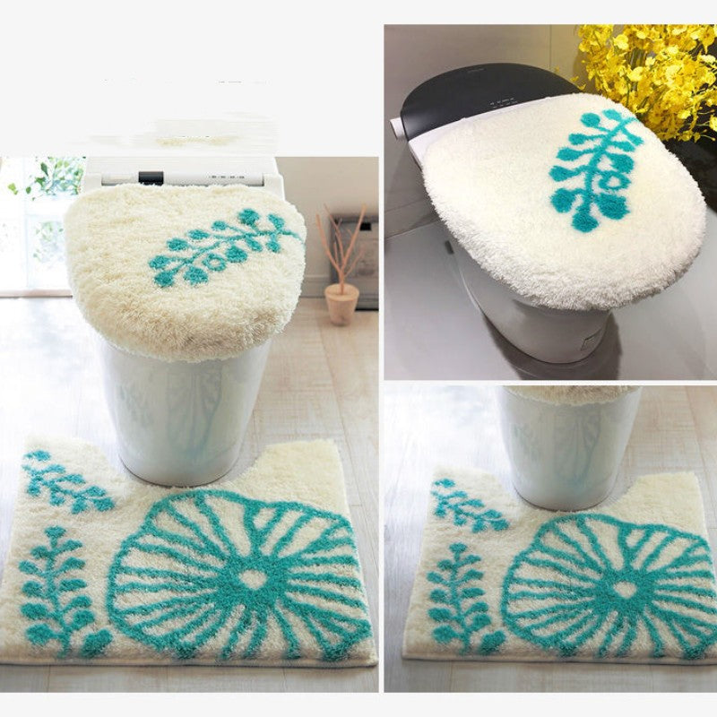Feblilac Sunflower Cute and Warm Acrylic Fibers U-shape Bathroom Toilet Rugs and Lid Cover Toilet Seat Cover K - view 11