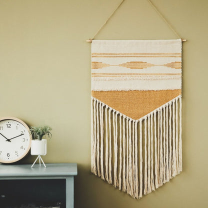 Feblilac Stripe Tassel Tufted Tapestry