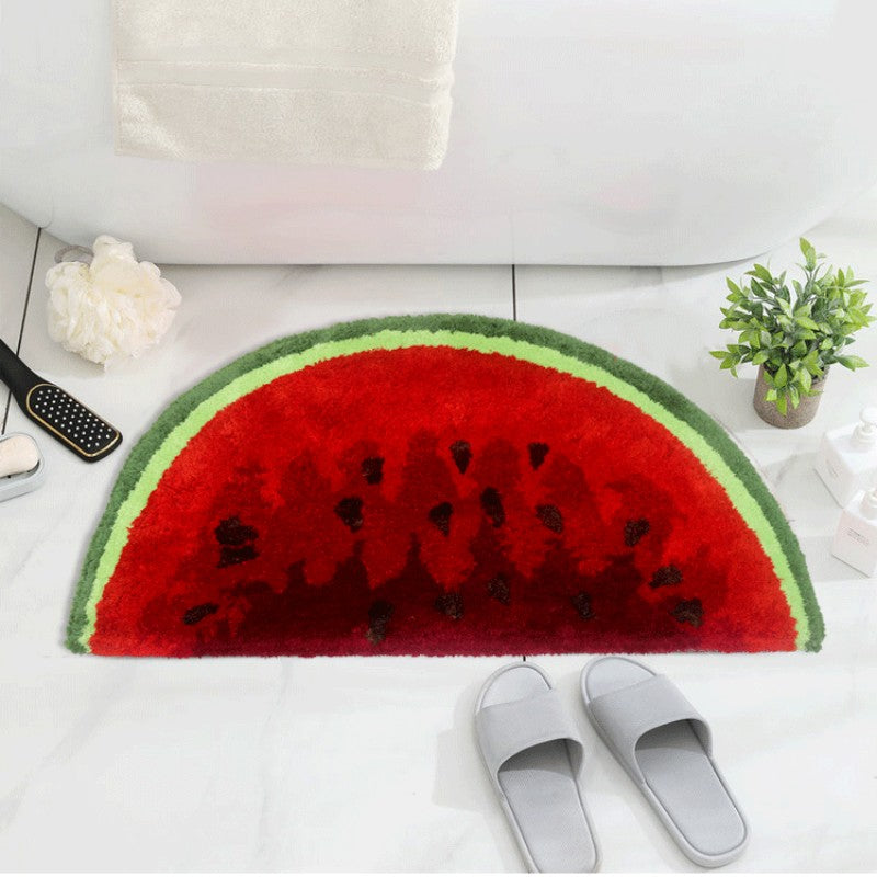 Feblilac Semi-Circular Watermelon Tufted Bathmat