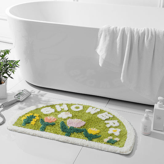 Lovely Country Style Flowers Semicircle Bath Mat 50x80cm, 19.7"x31.5" Clearance Sale - Feblilac® Mat
