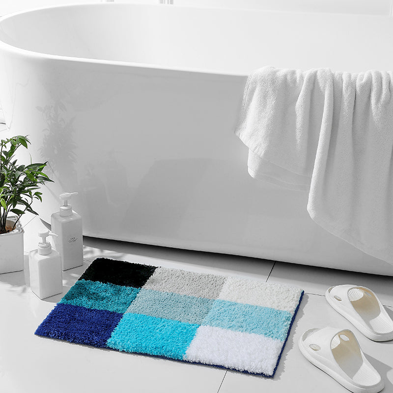 Blue/Red/Green Checkerboard Bath Mat - Feblilac® Mat