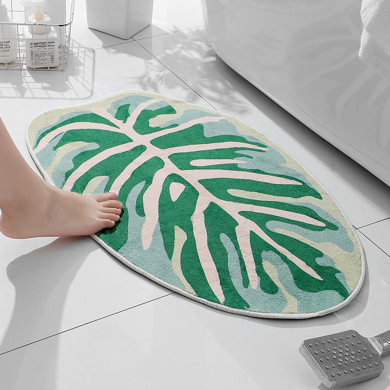 Feblilac Green Leaves Soft Bath Mat 45x75cm - Feblilac® Mat