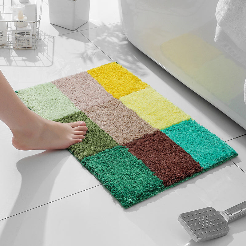 Blue/Red/Green Checkerboard Bath Mat - Feblilac® Mat