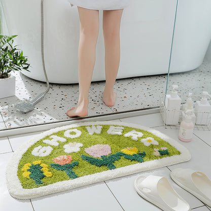 Lovely Country Style Flowers Semicircle Bath Mat 50x80cm, 19.7"x31.5" Clearance Sale - Feblilac® Mat