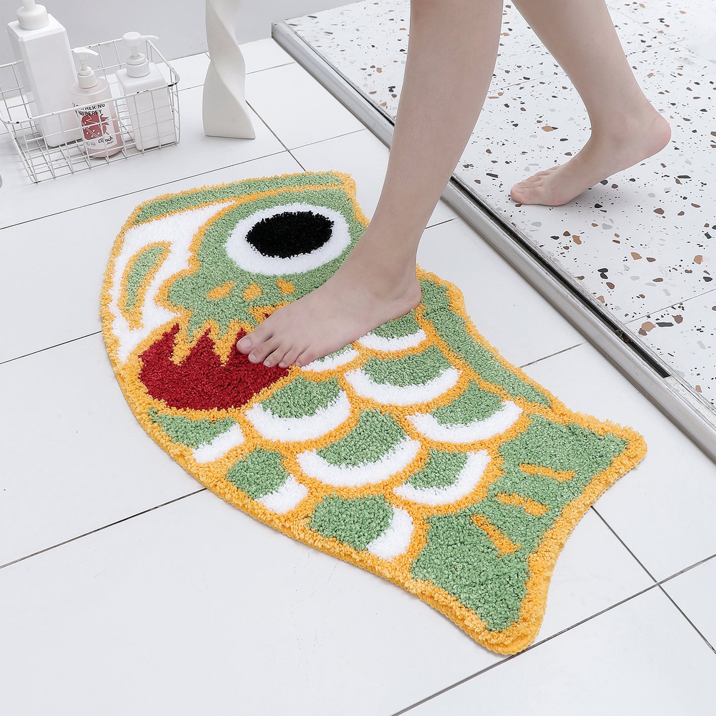 Feblilac Red Koi Fish Bath Mat, 17.7x33.4 Animal Non Slip Bathmat, C –  Feblilac Store