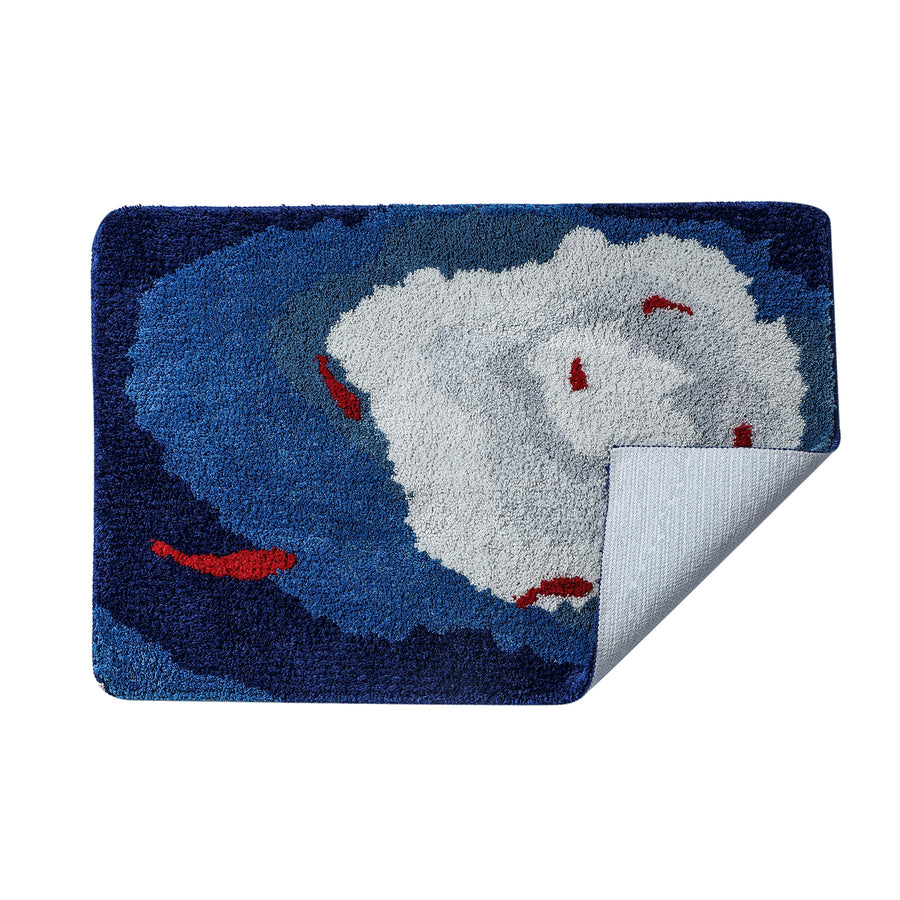 Fishpond Bathroom Mat, Red Koi in Pond Bath Mat, 60x90cm or 23x35 inches - Feblilac® Mat