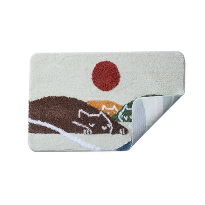 Sleeping Cats Mountain Bath Mat 50x80cm or 19x31 inches - Feblilac® Mat