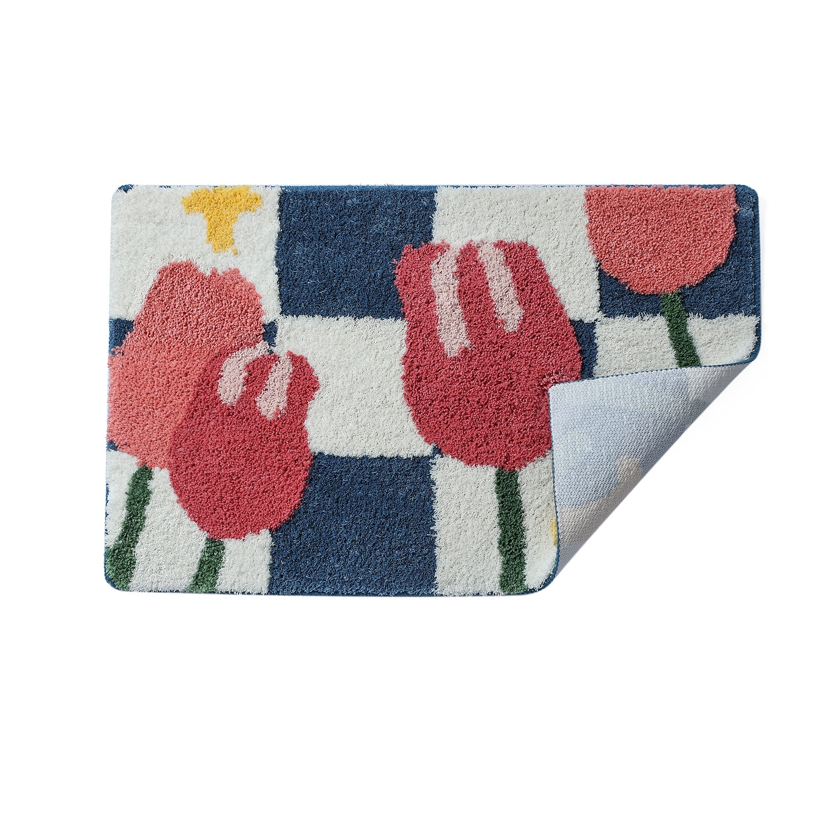 Checkerboard Tulip Bathroom Mat 50x80cm,19"x31" - Feblilac® Mat