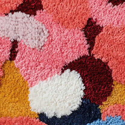 Pink Blue Moss Leaves Runner for Bedroom 25"x63", 65x160cm - Feblilac® Mat