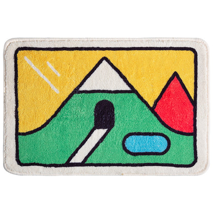 Abstract Hill and Cave Bath Mat