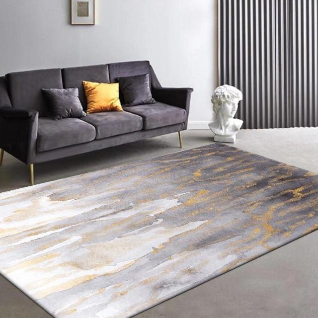 Kiera - Golden Powder Marble Pattern Carpet - Feblilac® Mat