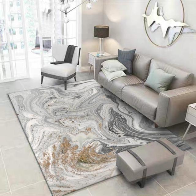 Kiera - Golden Powder Marble Pattern Carpet - Feblilac® Mat