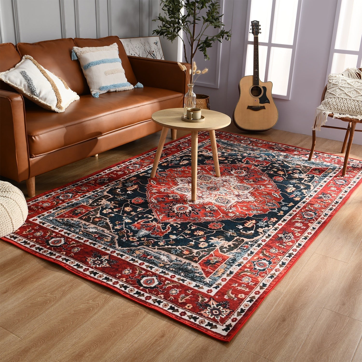 Retro Ethnic Carpets Turkish Persian Rug for Living Room Bedside Bedroom Vintage Floor Mat Entrance Doormat Carpet Large Rug