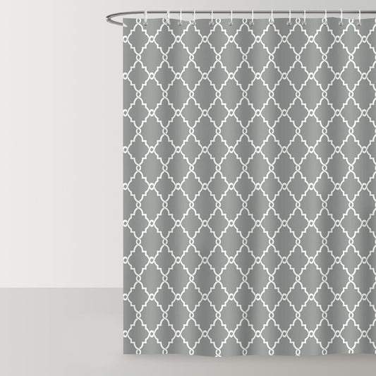 Grey Geometric Shower Curtain