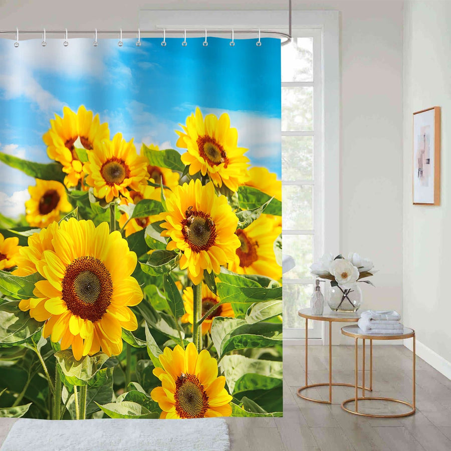 Yellow Sunflower Shower Curtain - view 3