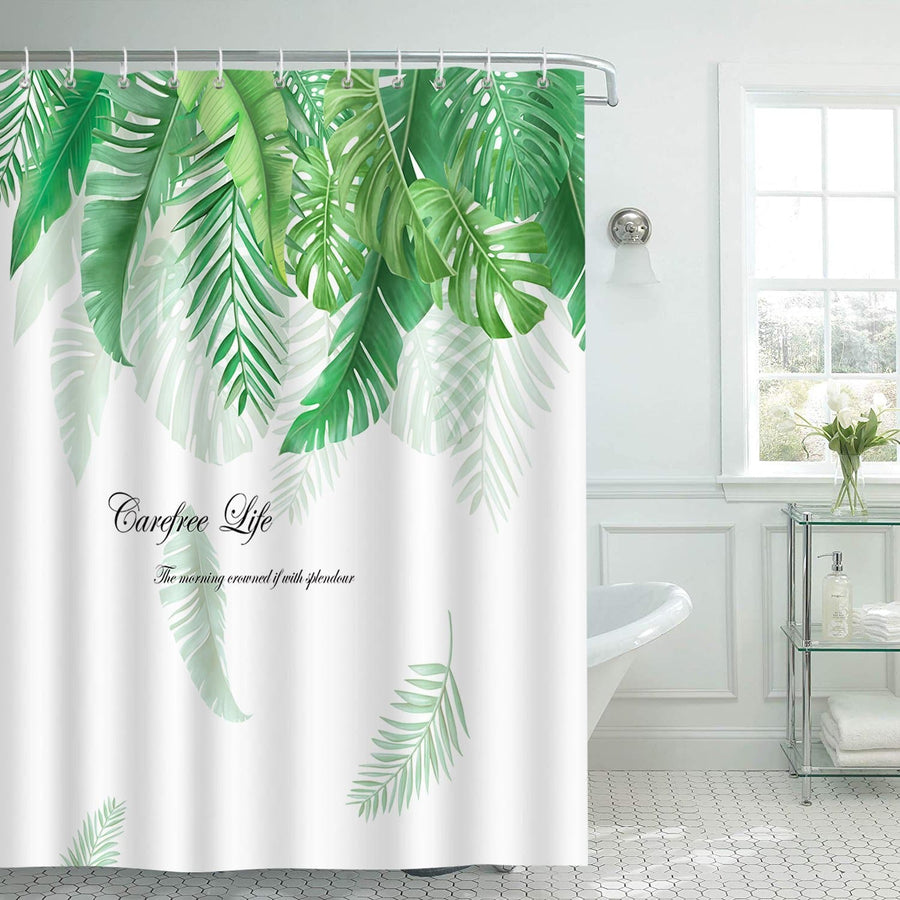 Green Palm Tree Shower Curtain - view 2