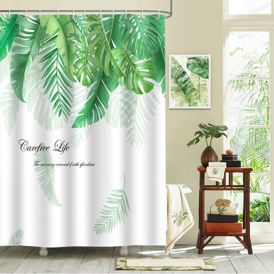 Green Palm Tree Shower Curtain - view 3