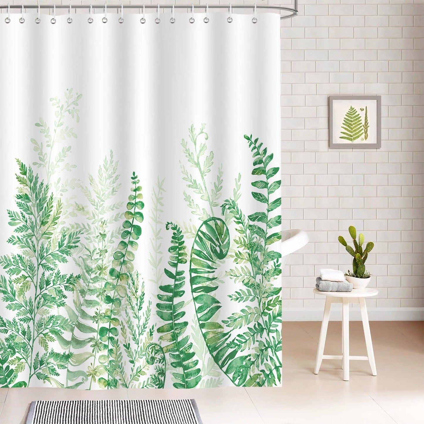 Green Fern Plants Shower Curtain