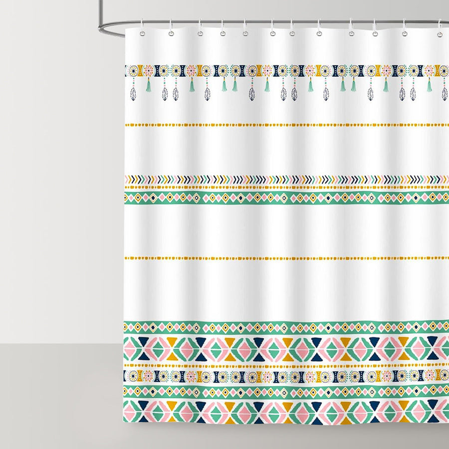 Boho Colorful Geometric Shower Curtain