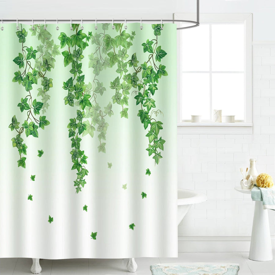 Green Ivy Leaves Shower Curtain - view 2