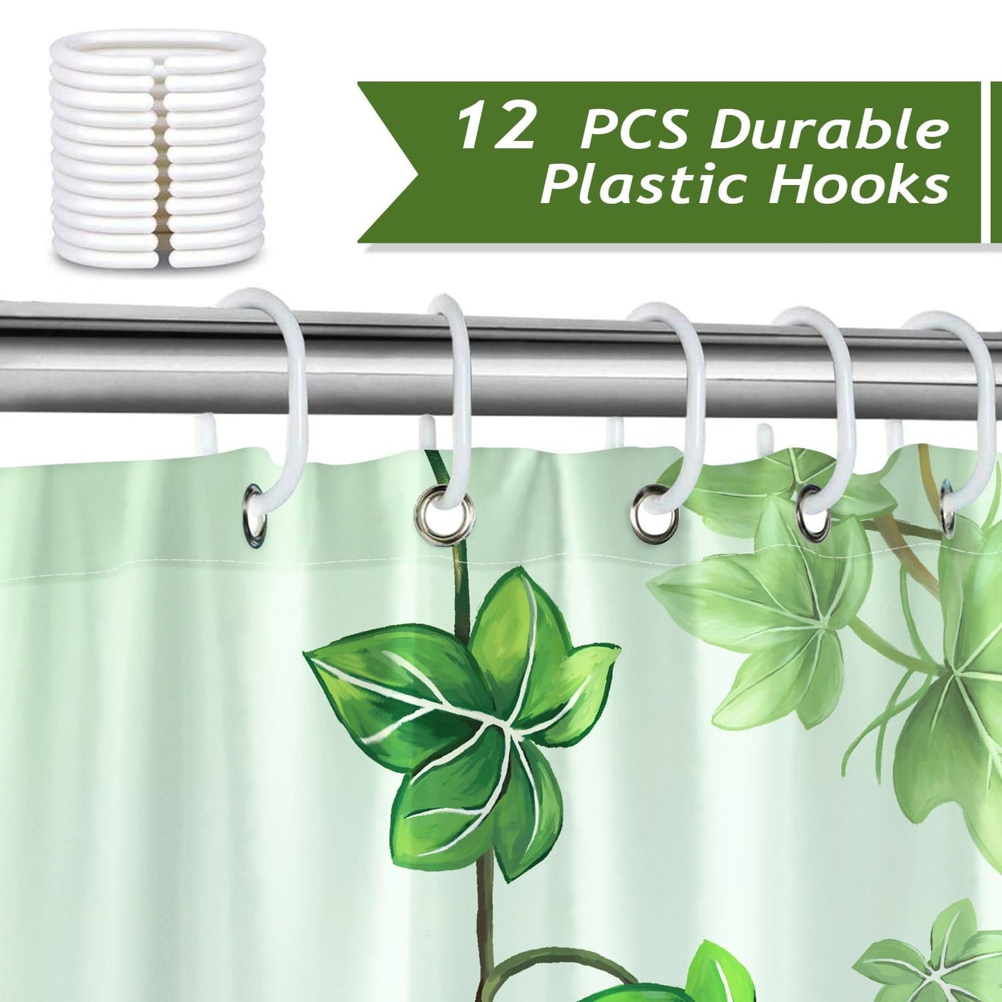 Green Ivy Leaves Shower Curtain