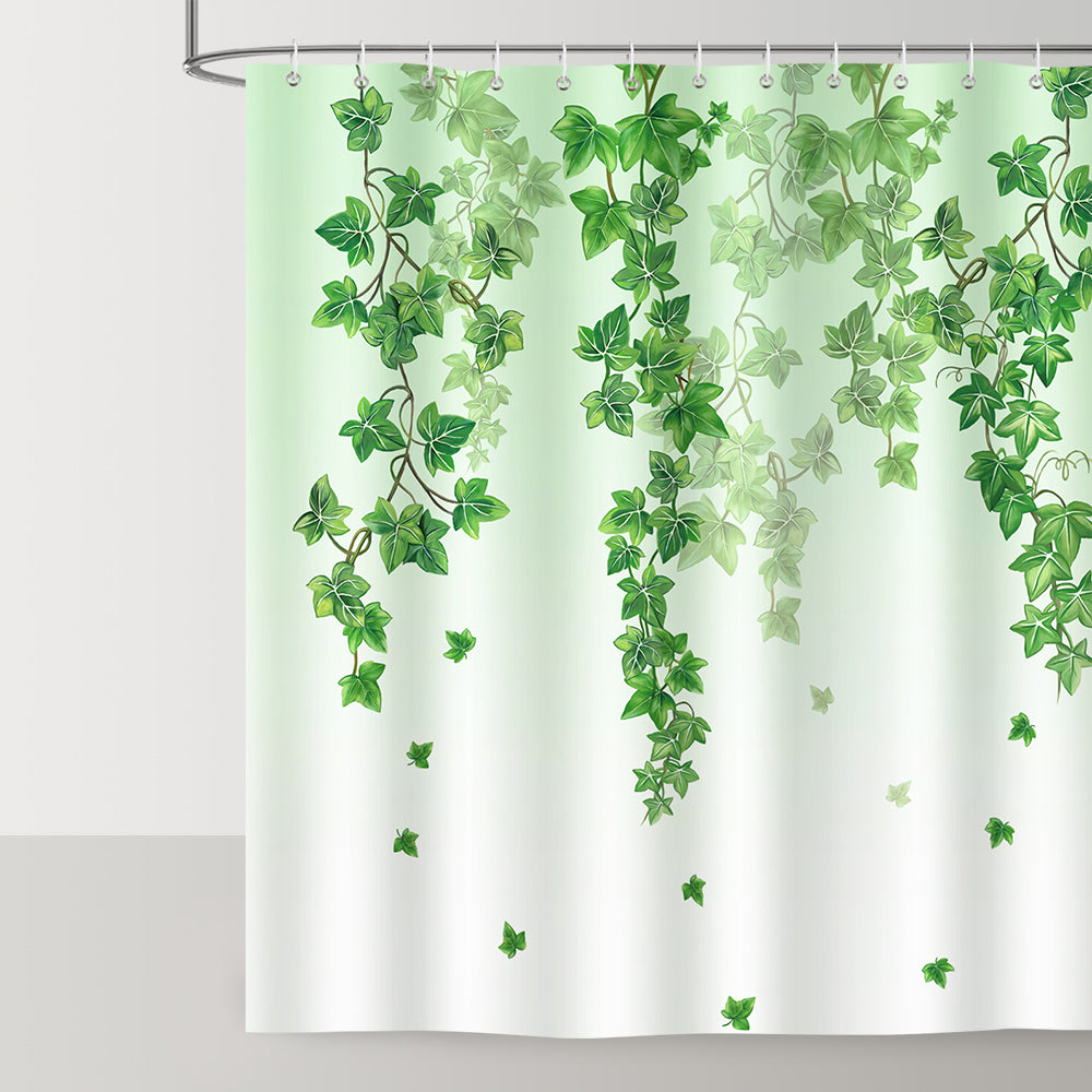 Green Ivy Leaves Shower Curtain
