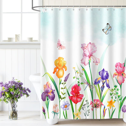 Narcissus Iris Flower Shower Curtain