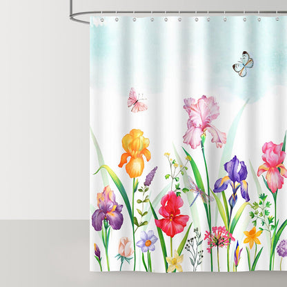 Narcissus Iris Flower Shower Curtain