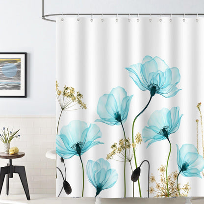 Blue Flowers Shower Curtain