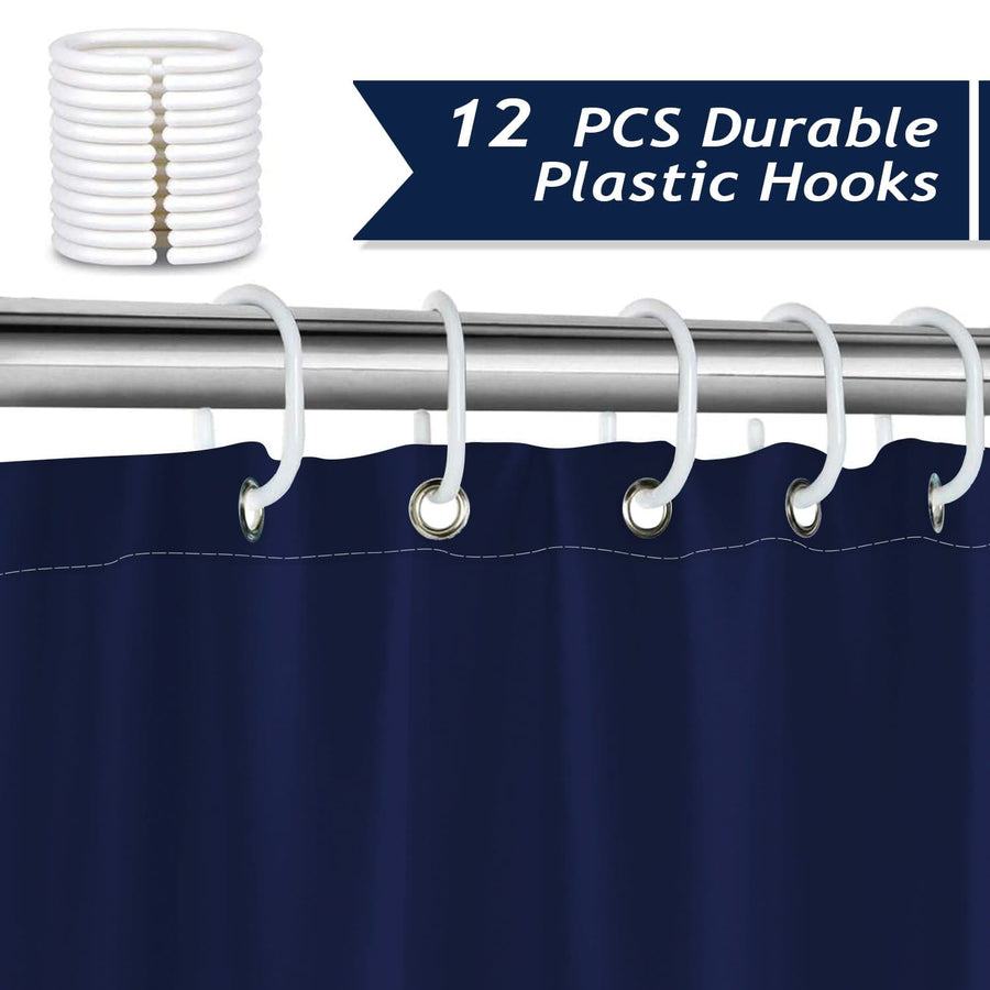 Navy Blue Nautical Shower Curtain - view 4