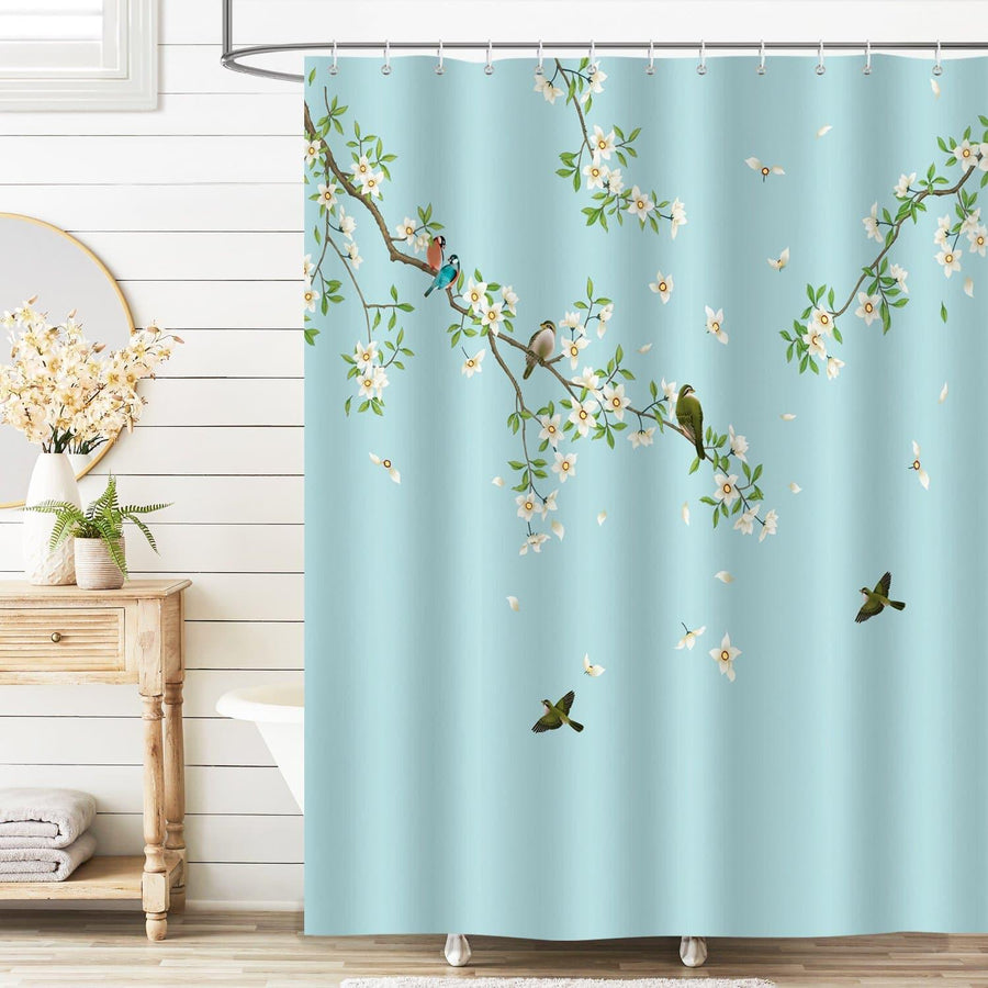 Birds and Flowers Shower Curtain - view 3