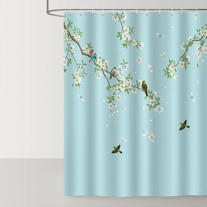 Birds and Flowers Shower Curtain