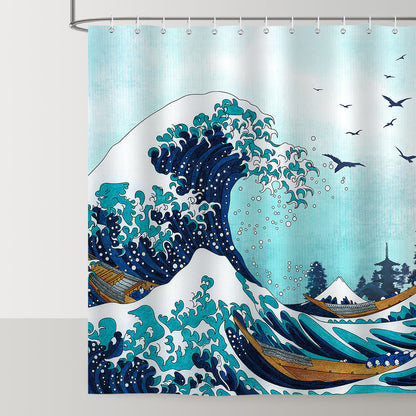 Japanese Kanagawa Shower Curtain