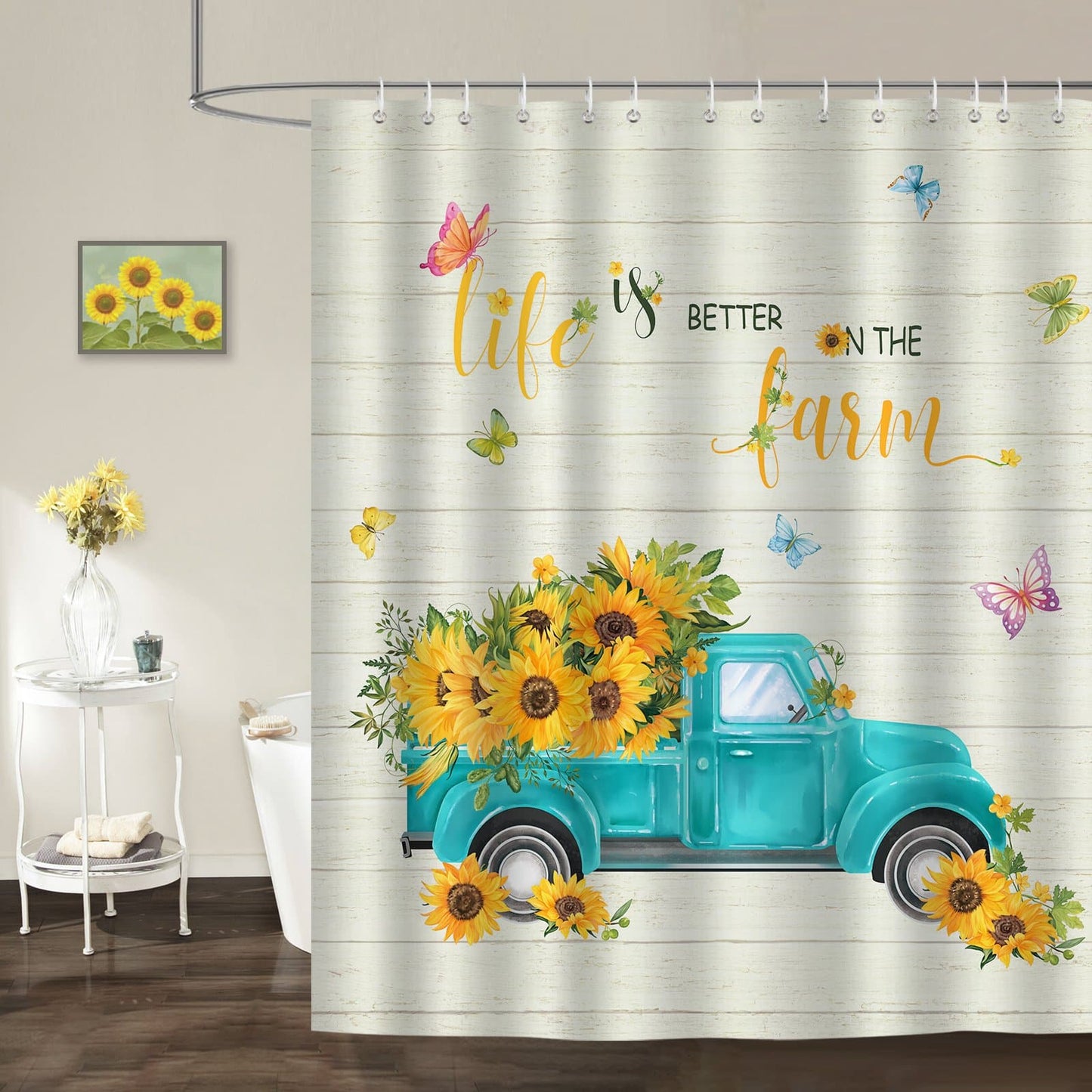 Farmhouse Sunflower Shower Curtain