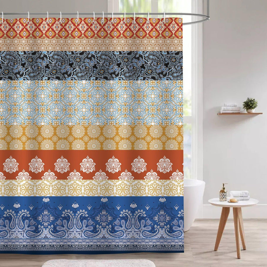 Boho Colorful Striped Shower Curtain - view 2