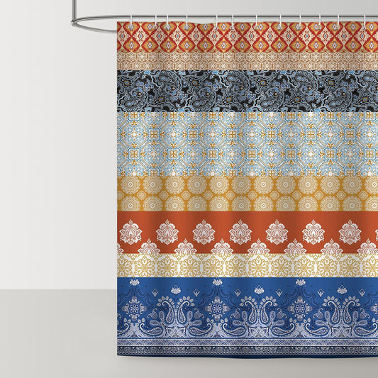 Boho Colorful Striped Shower Curtain