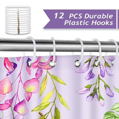 Purple Wisteria Flower Shower Curtain