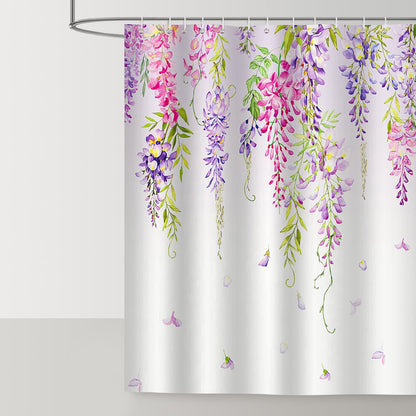 Purple Wisteria Flower Shower Curtain