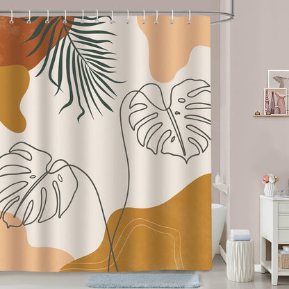 Abstract Boho Leaf Shower Curtain