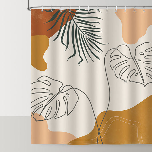 Abstract Boho Leaf Shower Curtain