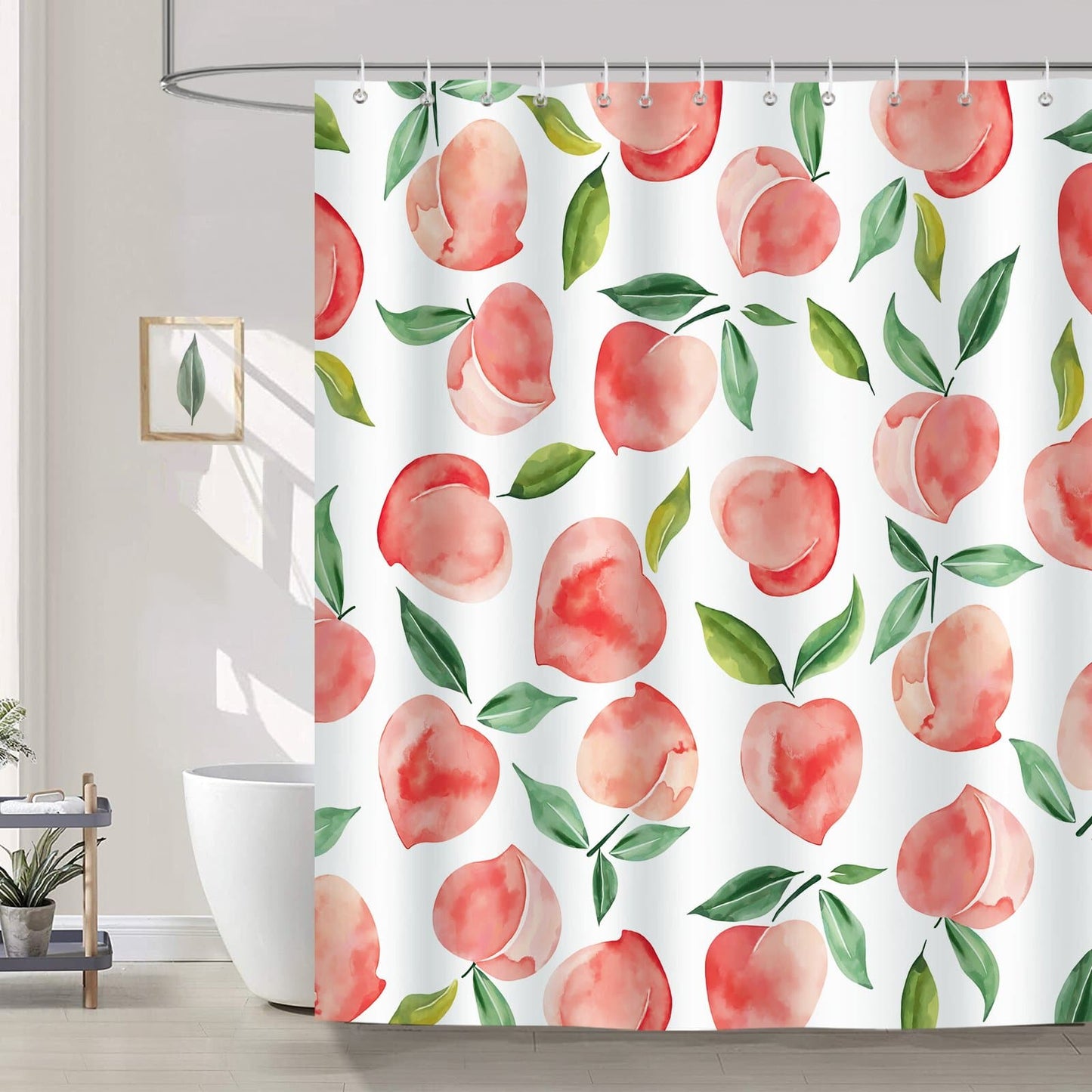 Pink Peach Fruit Shower Curtain