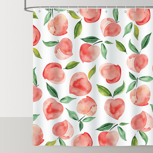 Pink Peach Fruit Shower Curtain