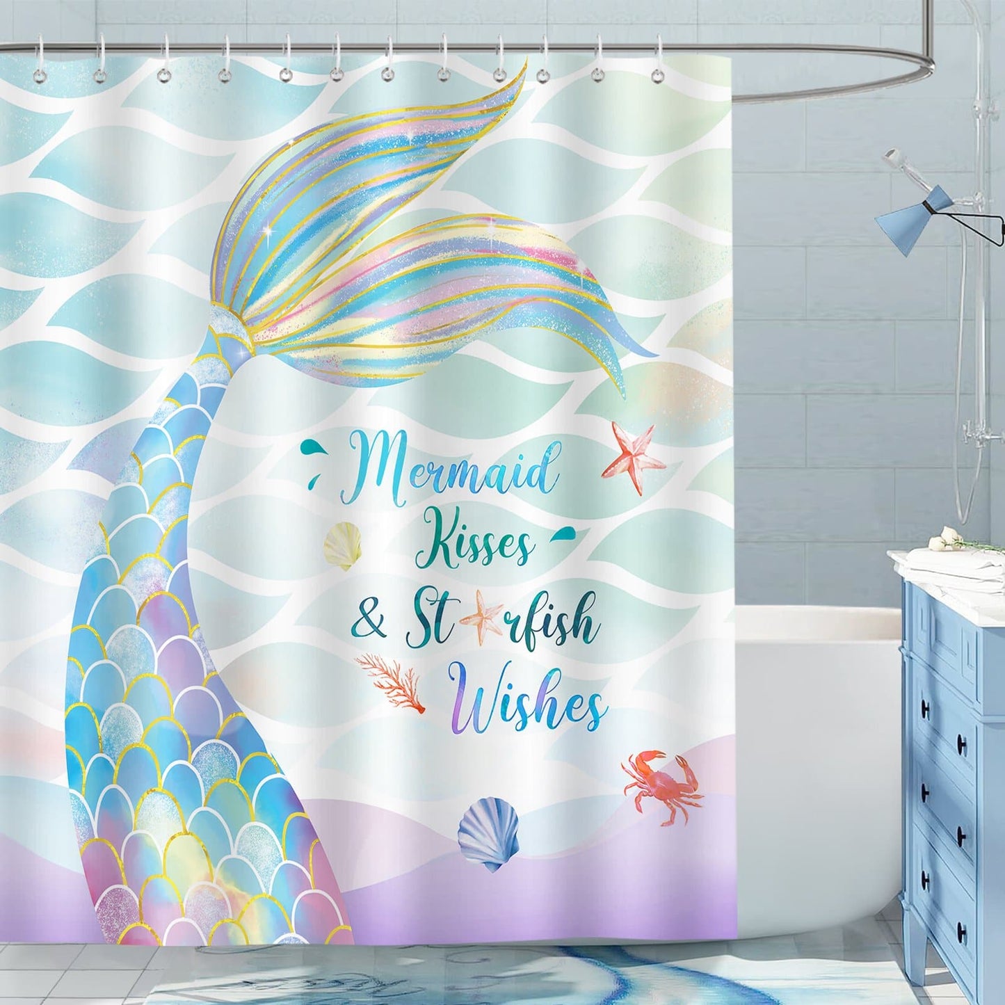 Mermaid Tail Ocean Shower Curtain