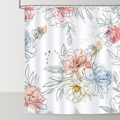 Watercolor Floral Shower Curtain